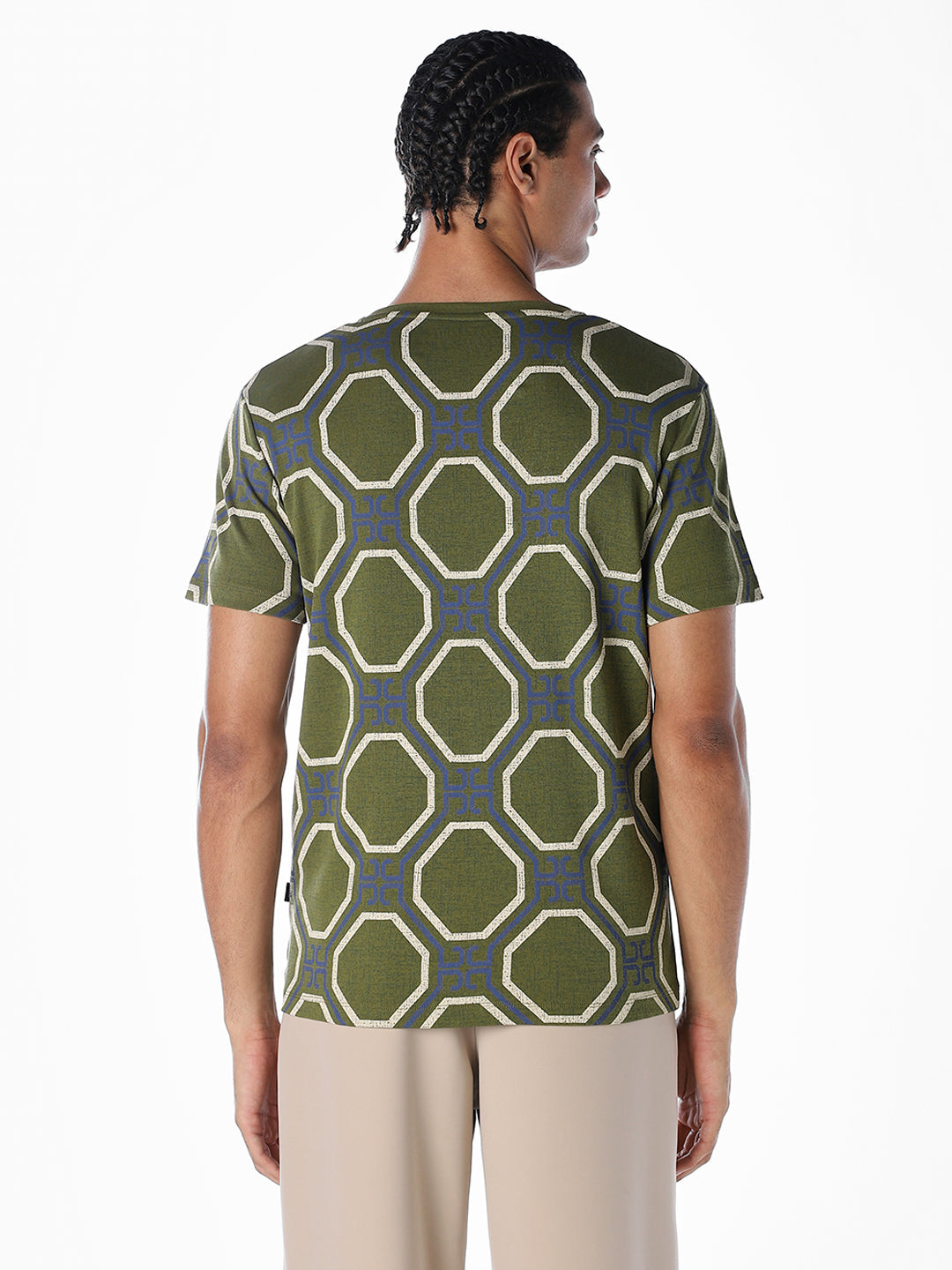 Geometric Print Jacquard T-shirt