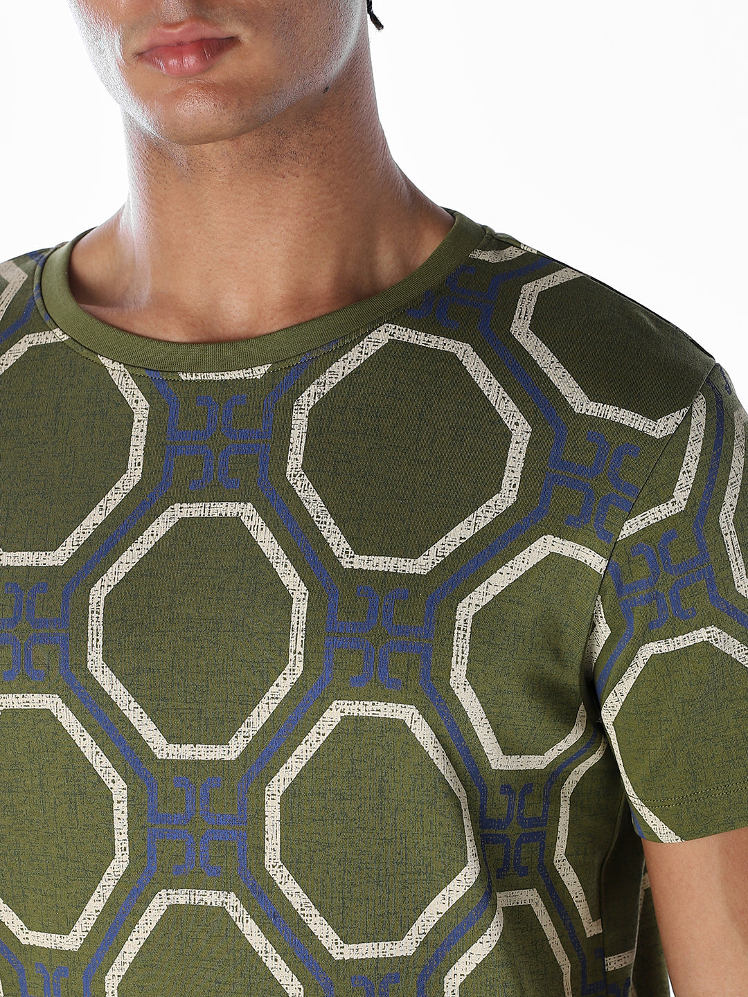 Geometric Print Jacquard T-shirt