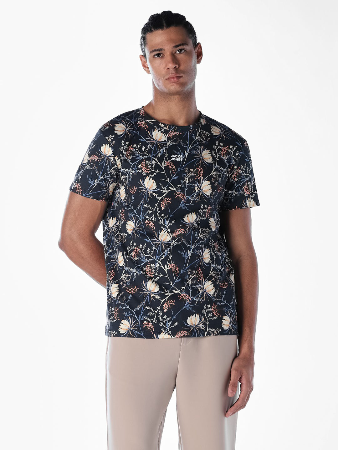 Printed Crew Neck T-shirt - Black