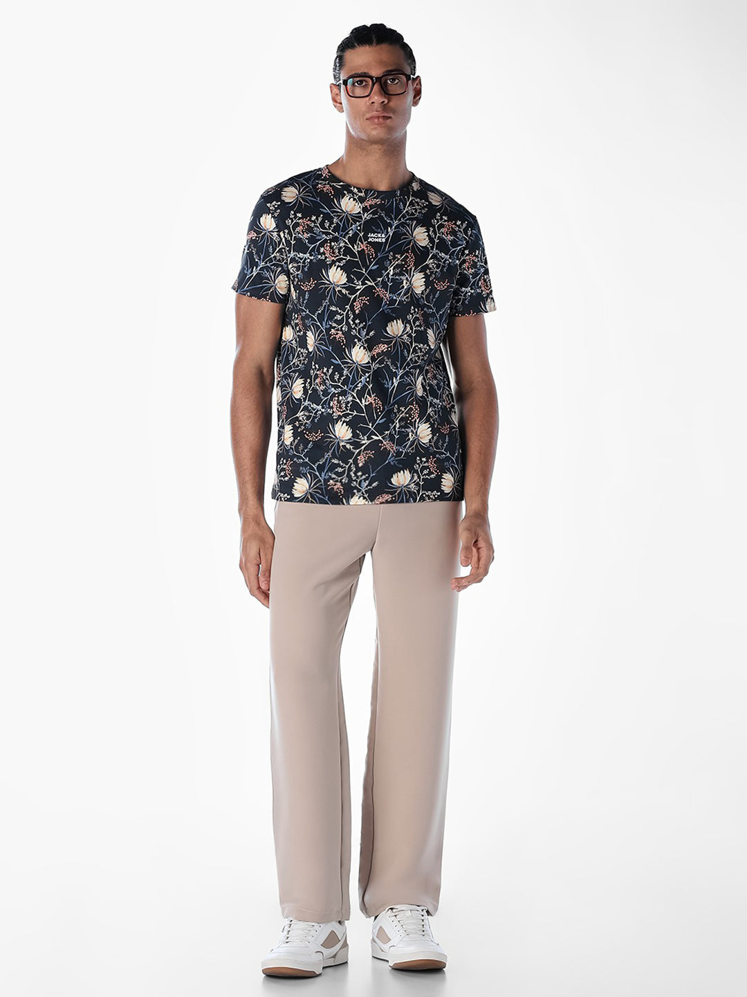 Printed Crew Neck T-shirt - Black