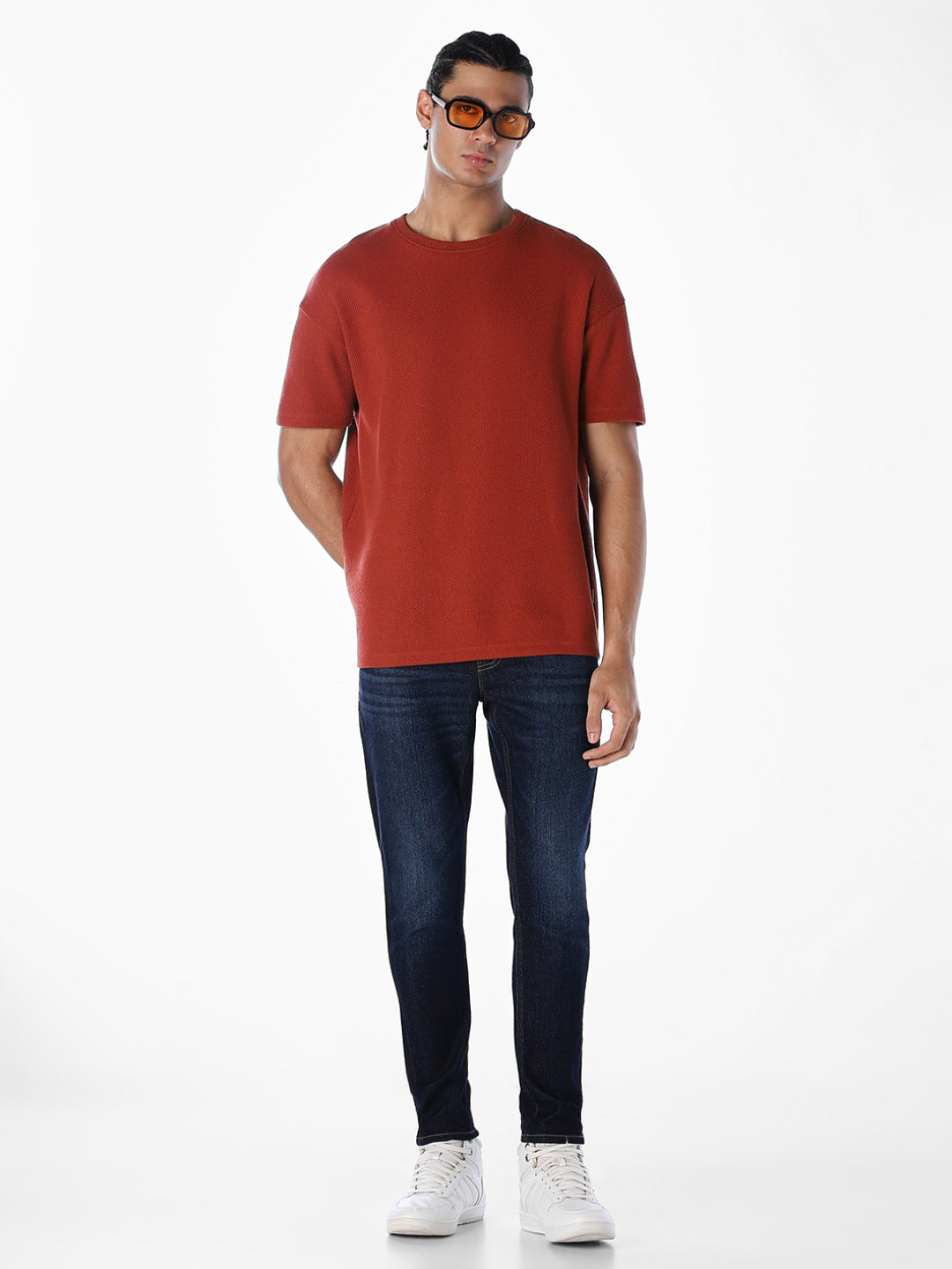 Dark Blue Brak Cropped Slim Fit Jeans