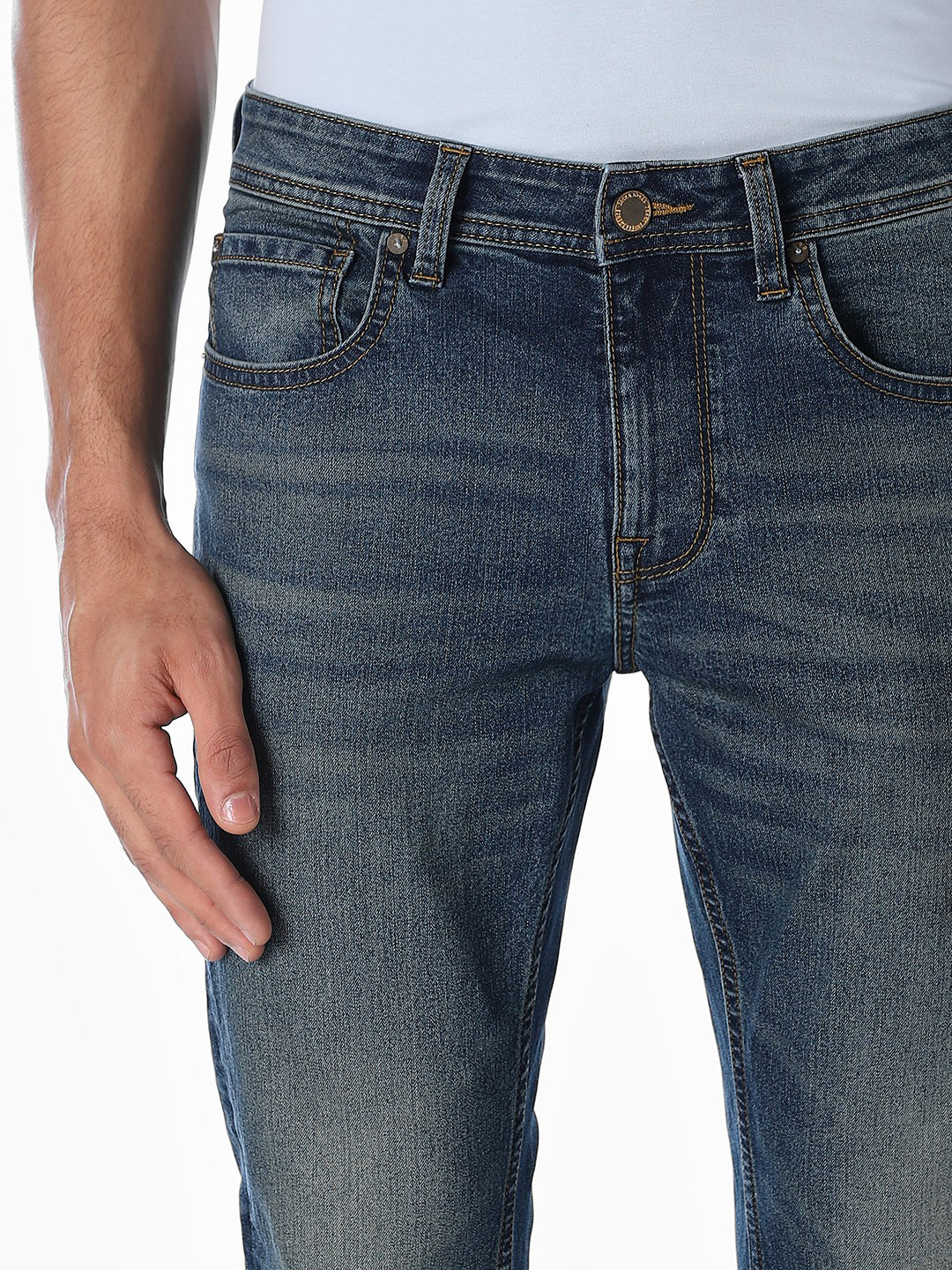 Brak Cropped Slim Fit Jeans - Dark Blue