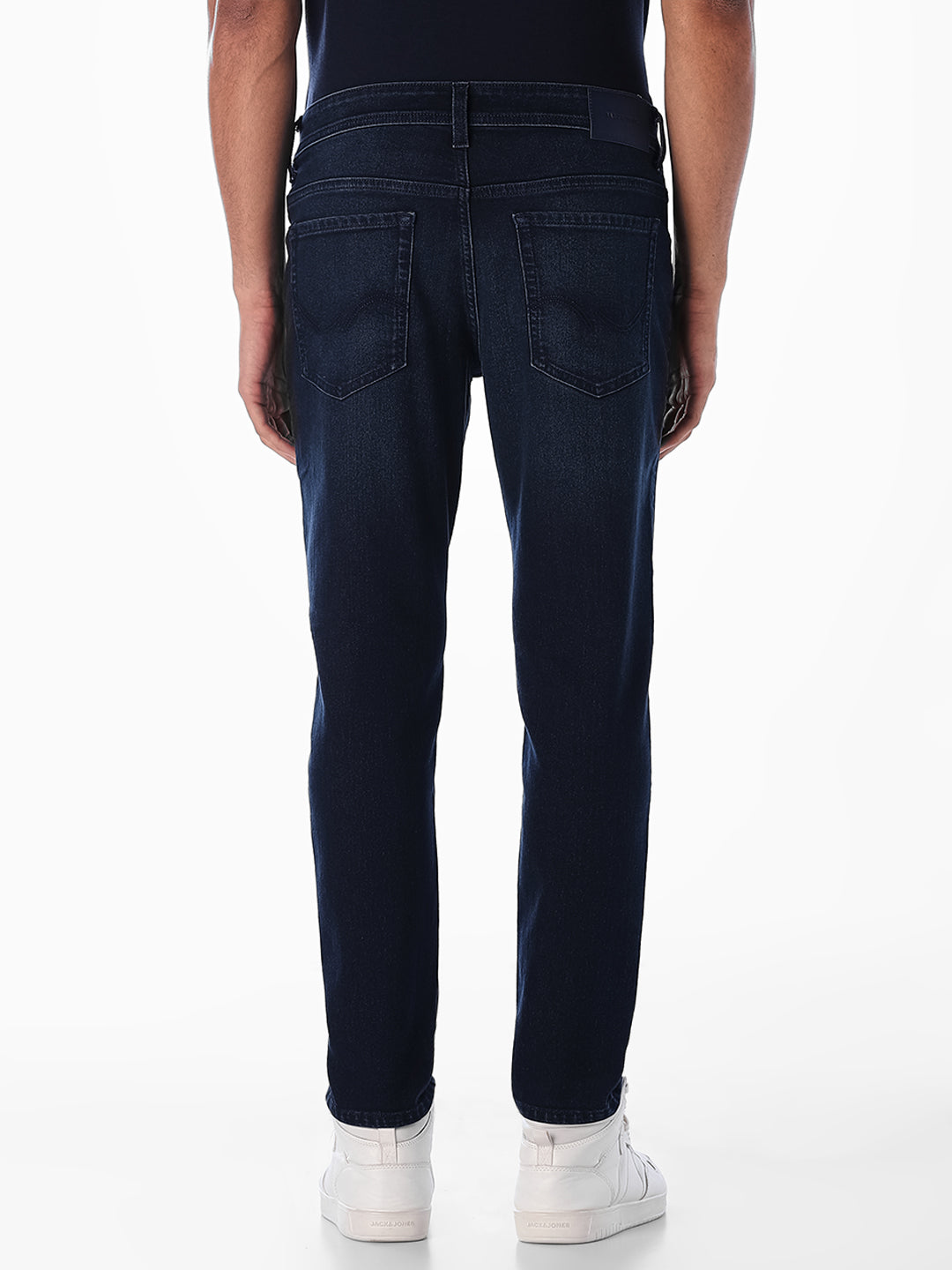 Dark Blue Cropped Brak Slim Fit Jeans