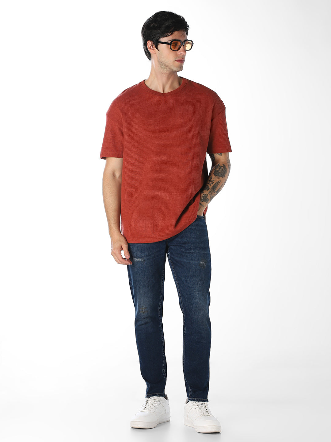 Dark Blue Brak Cropped Slim Fit Jeans