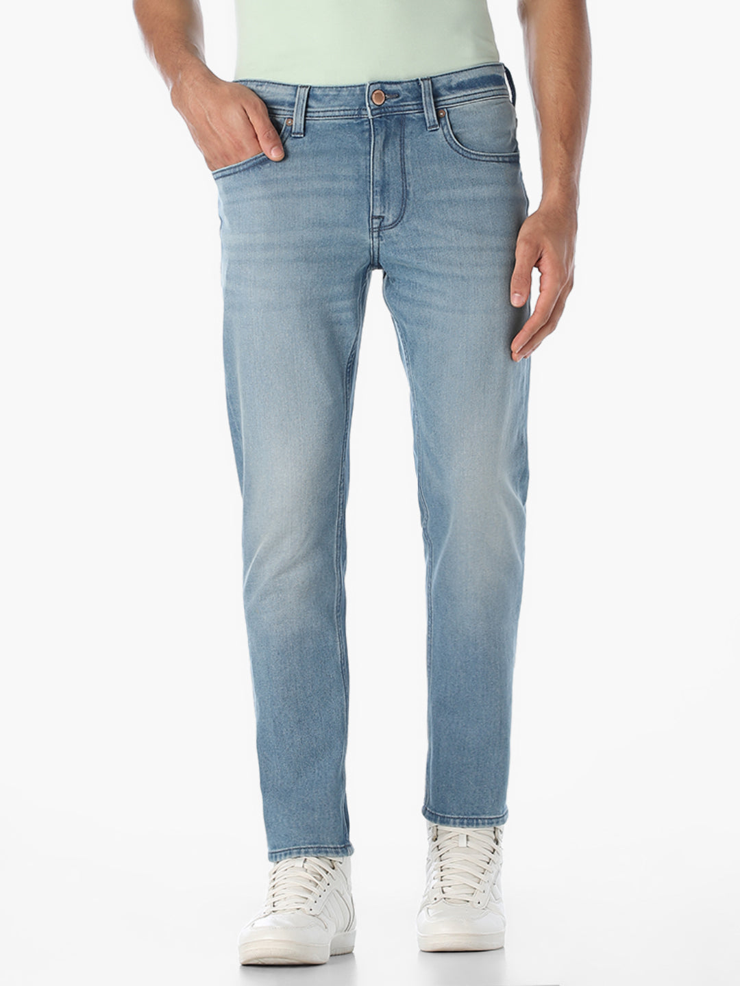 Light Blue Brak Cropped Slim Fit Jeans