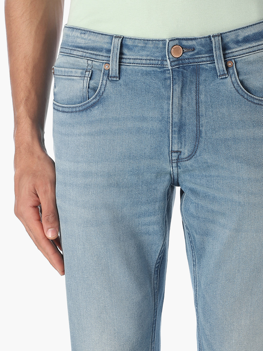 Light Blue Brak Cropped Slim Fit Jeans