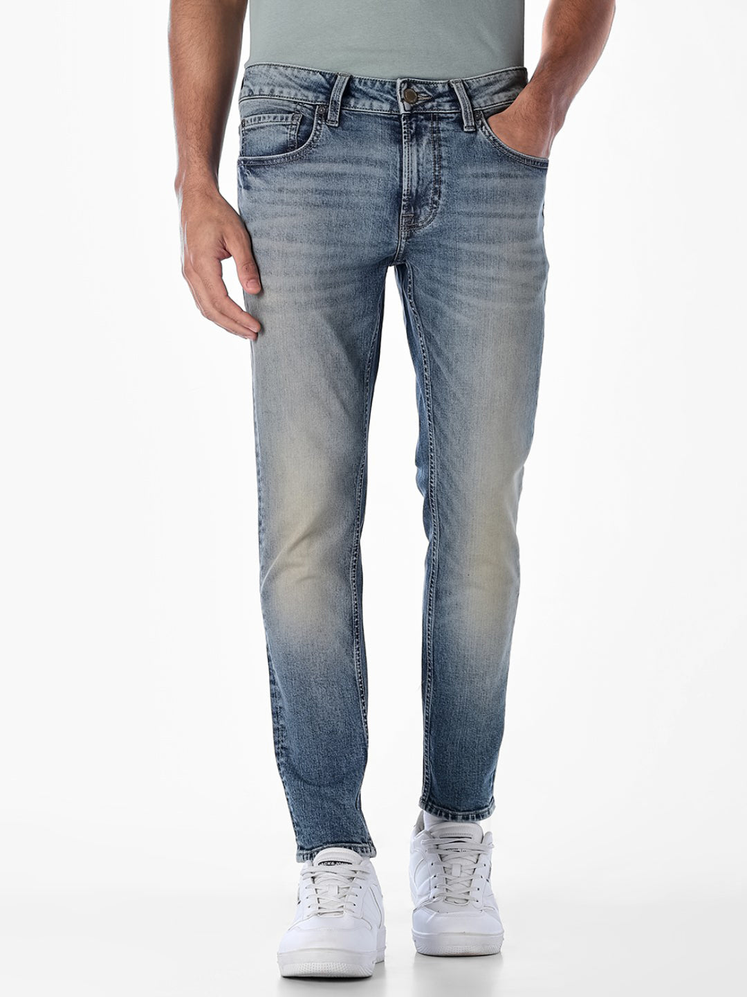 Washed Brak Slim Fit Jeans