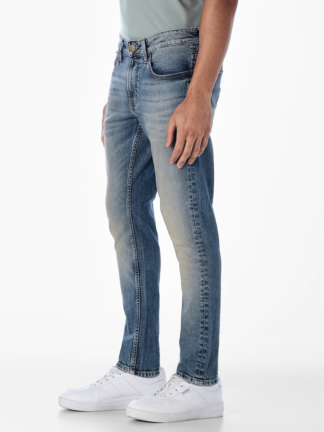 Washed Brak Slim Fit Jeans