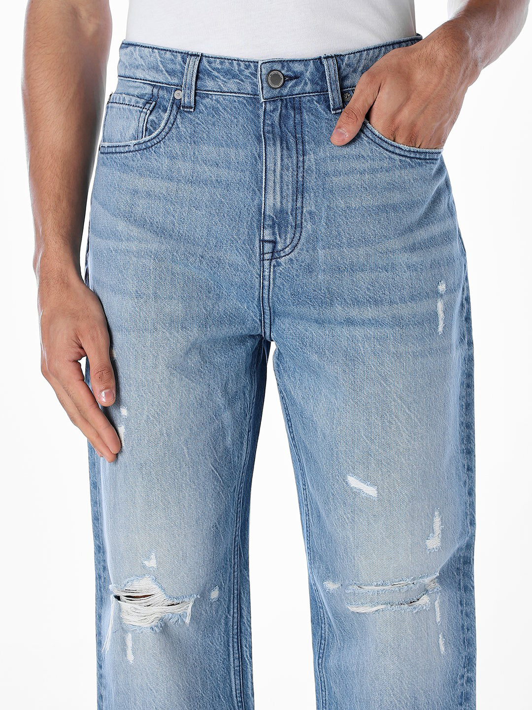 Heavily Distressed Dario Loose Fit Jeans