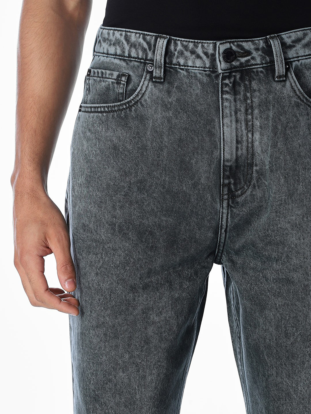 Grey 5 Pocket Dario Loose Fit Jeans