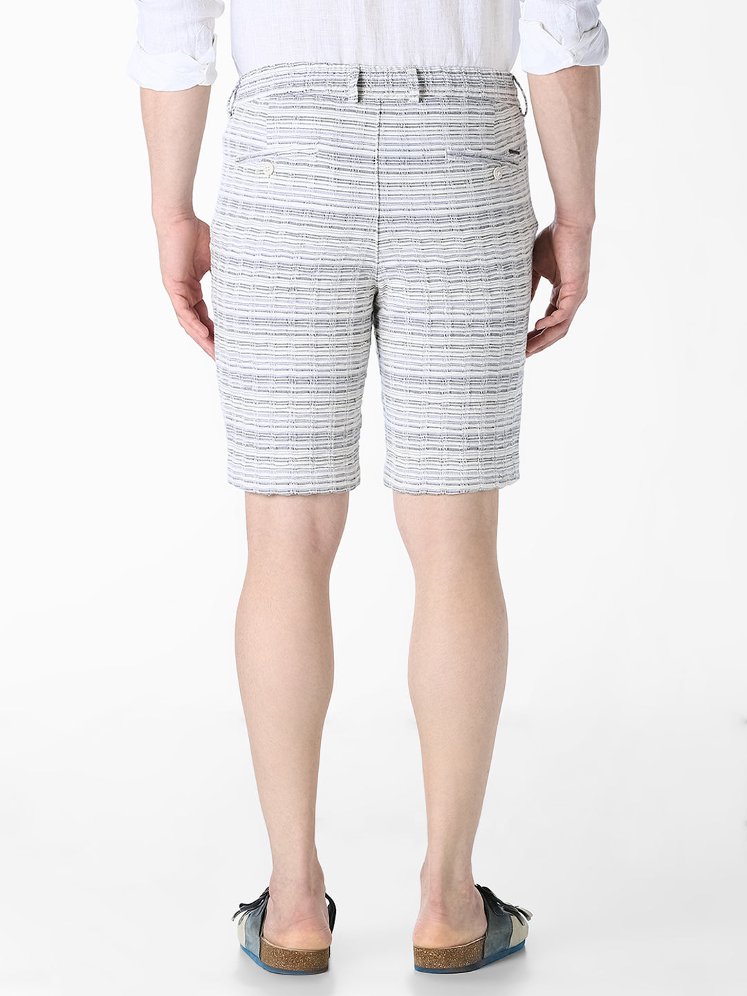 White Printed Regular Fit Shorts
