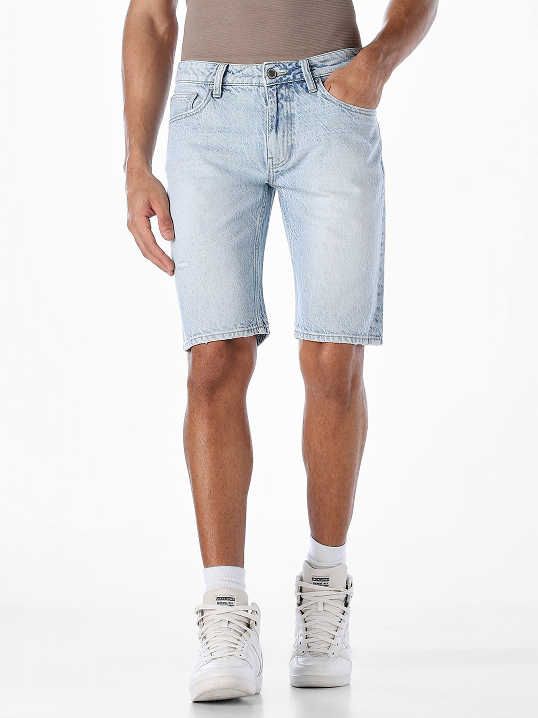 Light Blue 5 Pocket Denim Shorts