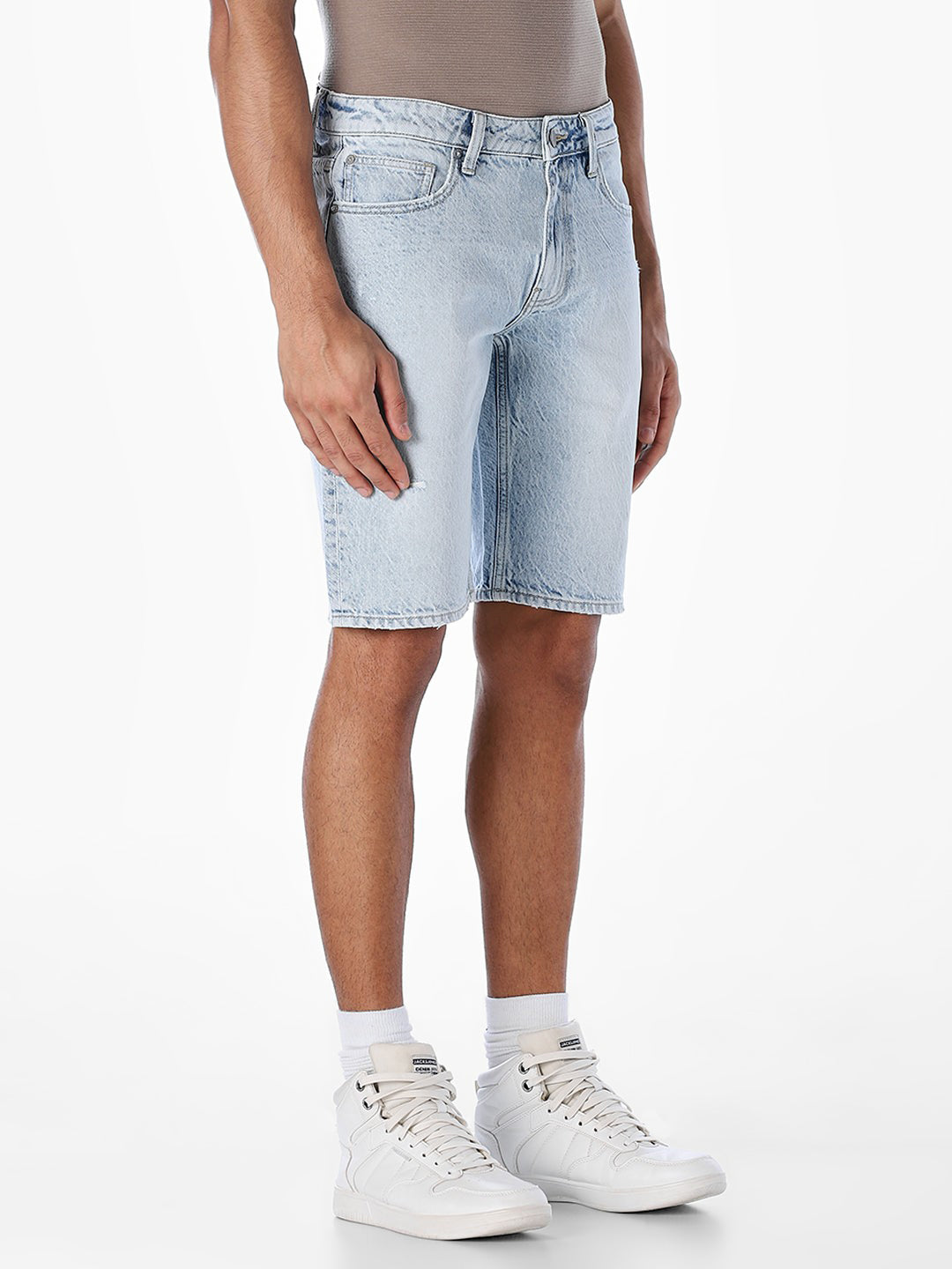 Light Blue 5 Pocket Denim Shorts