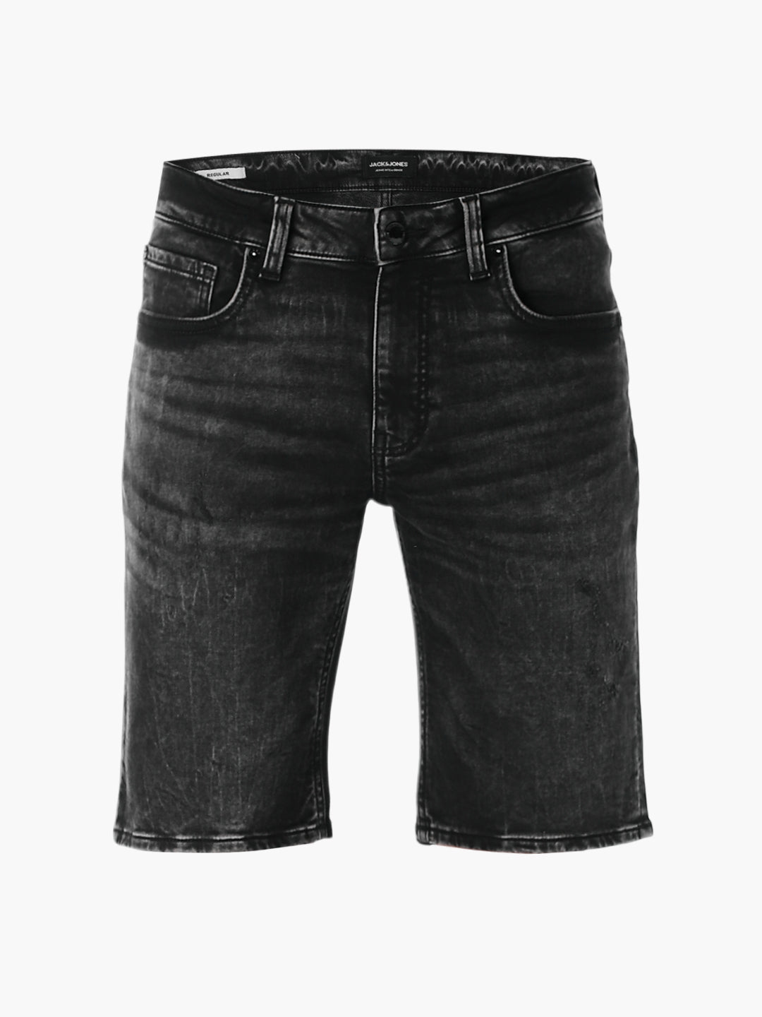 Black Washed 5 Pocket Denim Shorts
