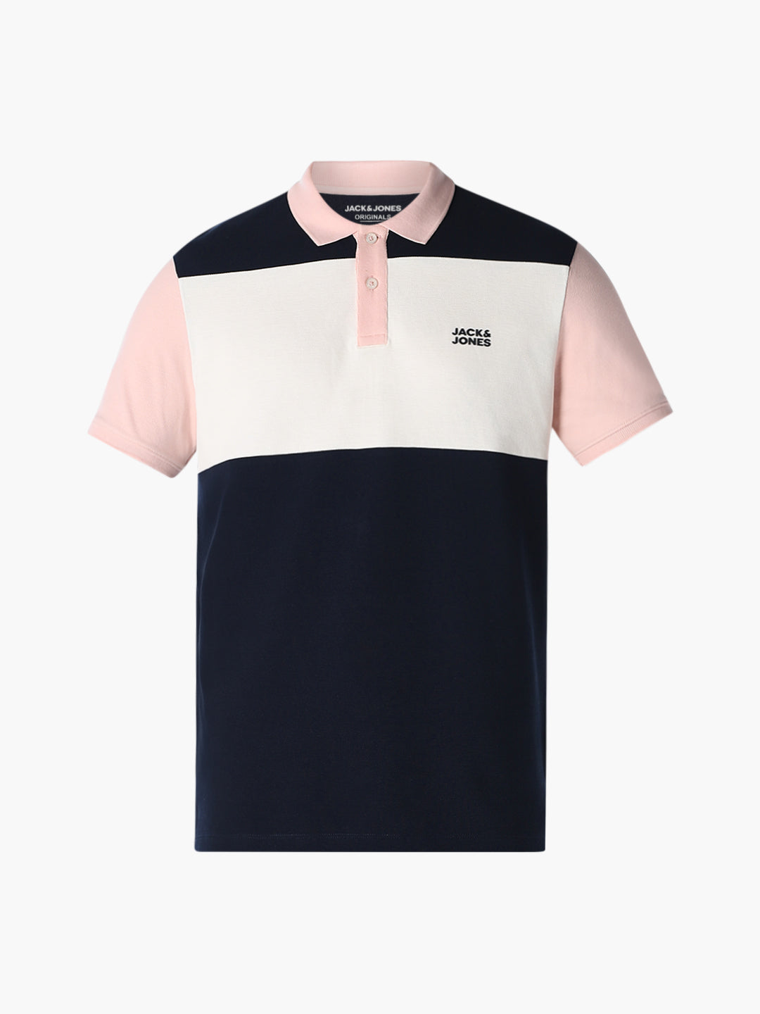 Colourblocked Cotton Polo - Pink