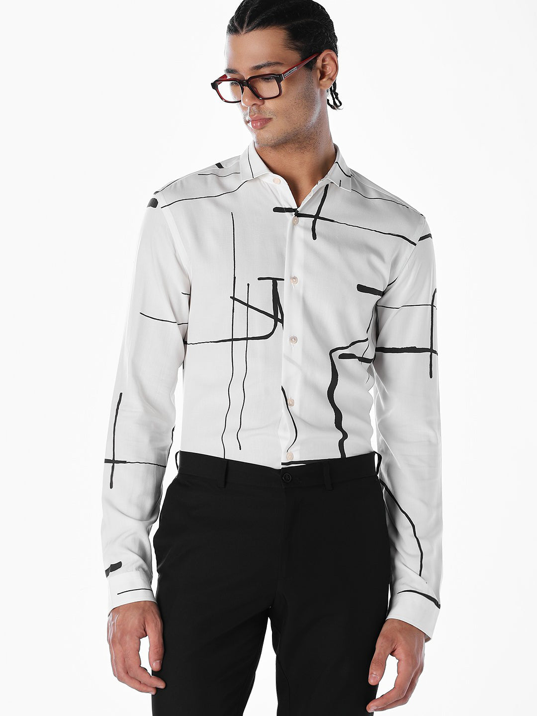 Printed Viscose Slim Fit Shirt