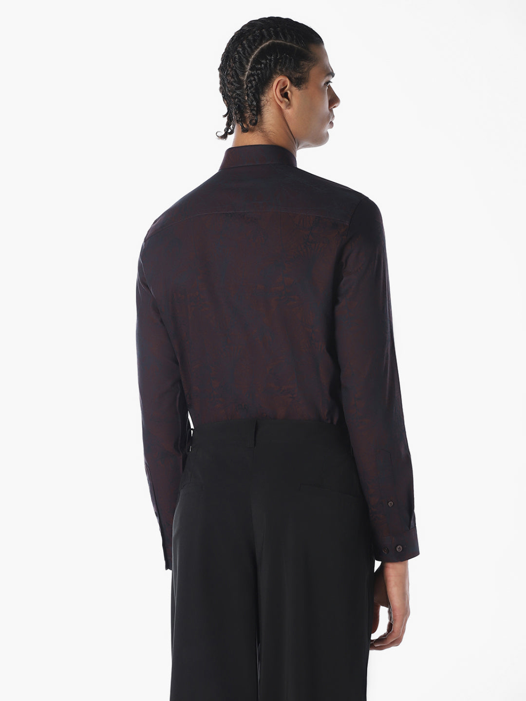 Dark Brown Jacquard Shirt