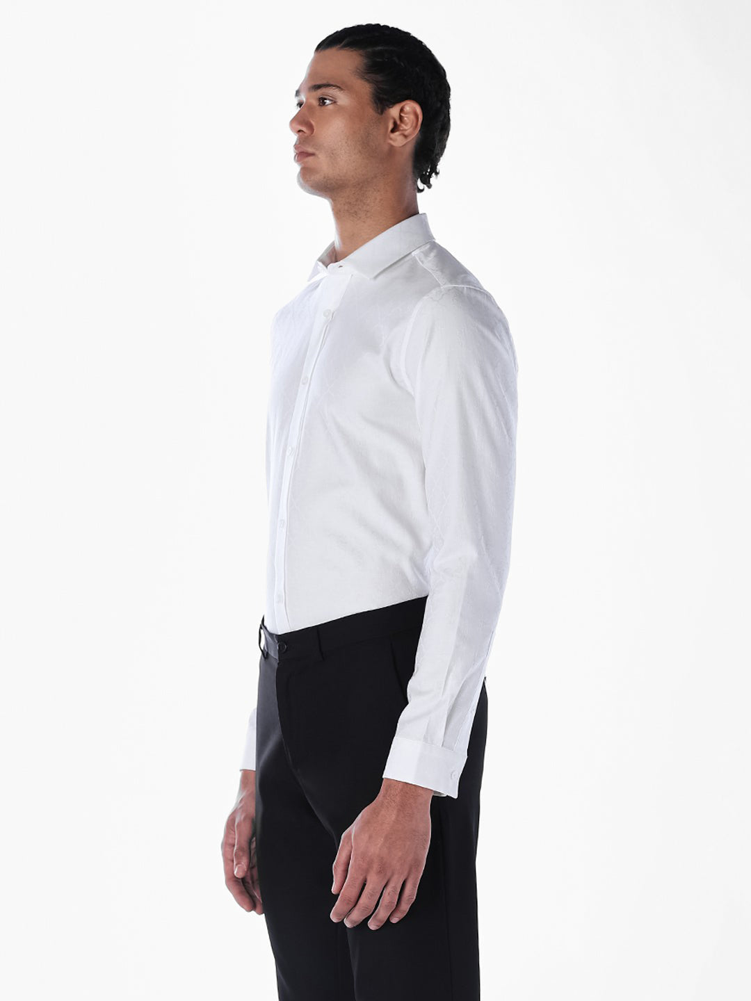 Jacquard Cotton Slim Fit Shirt