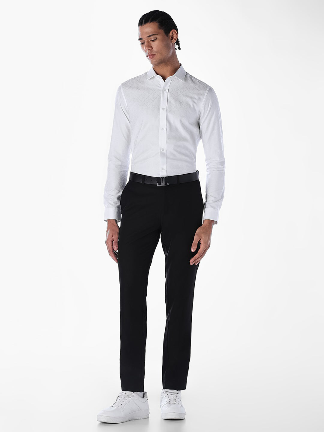 Jacquard Cotton Slim Fit Shirt