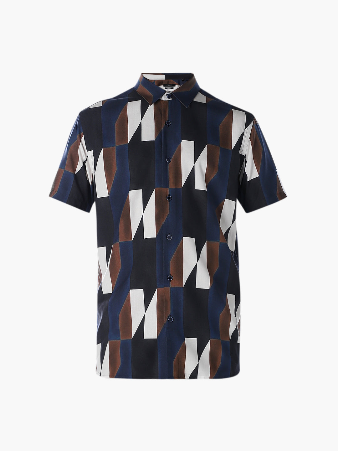 Blue Printed Viscose Shirt
