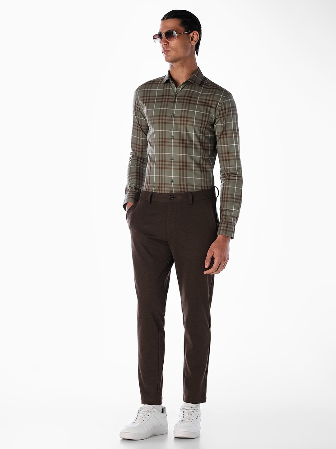Green Check Cotton Shirt