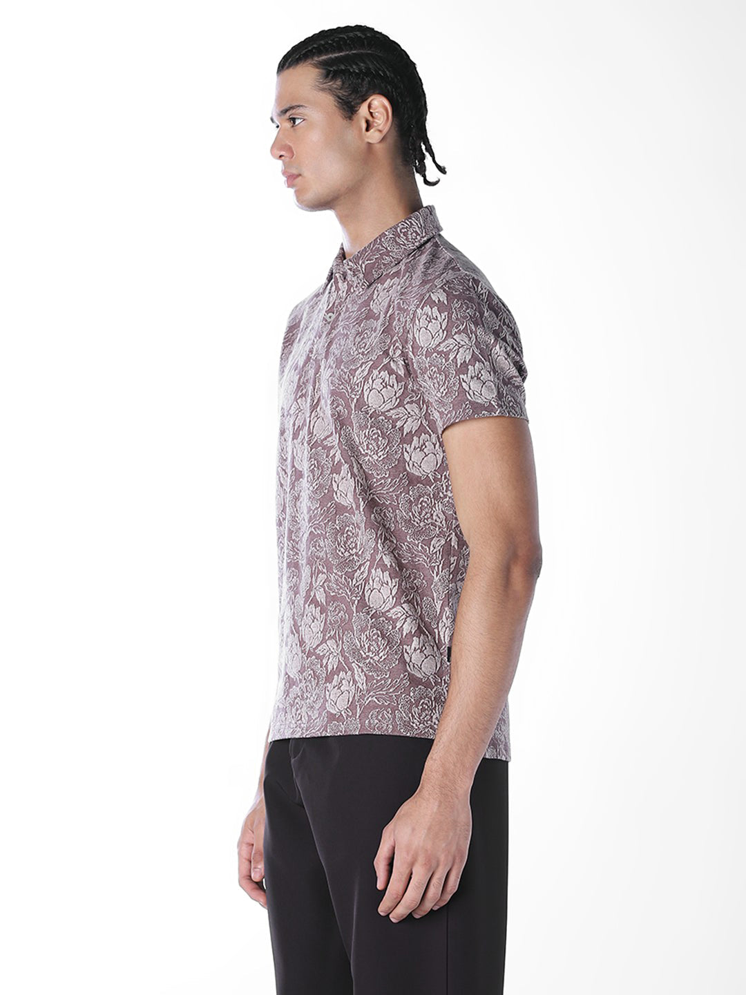 Cut & Sew Printed Cotton Polo