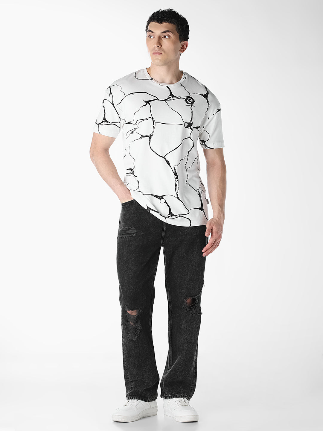 Abstract Print Cotton T-shirt