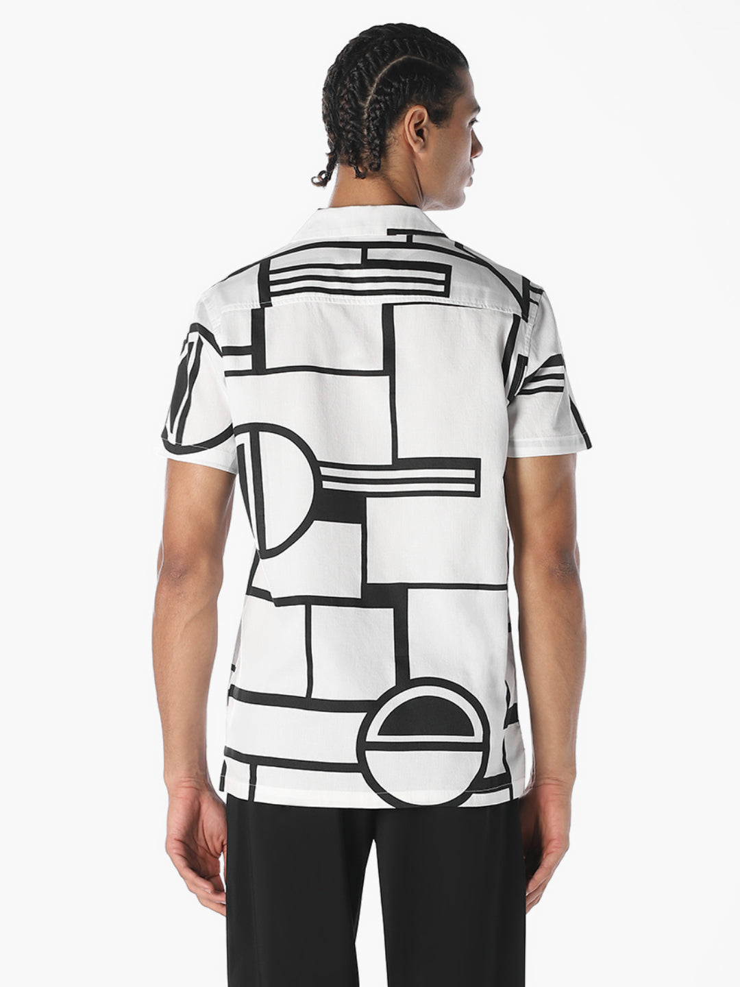 White Printed Comfort Fit Shirt