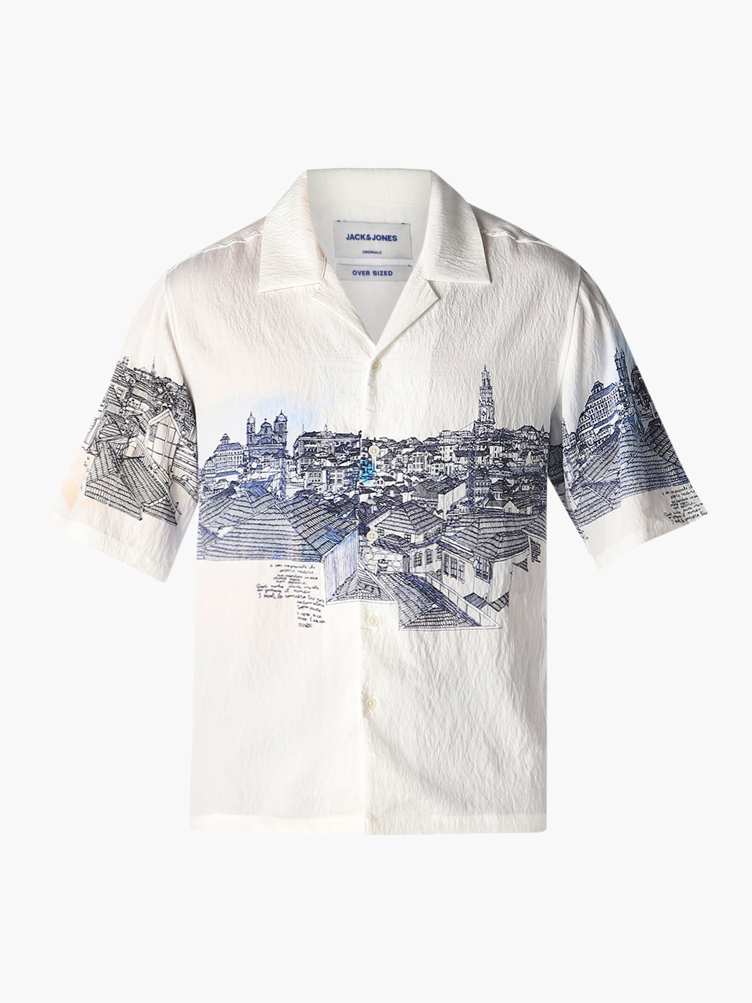 White Printed Comfort Fit Shirt