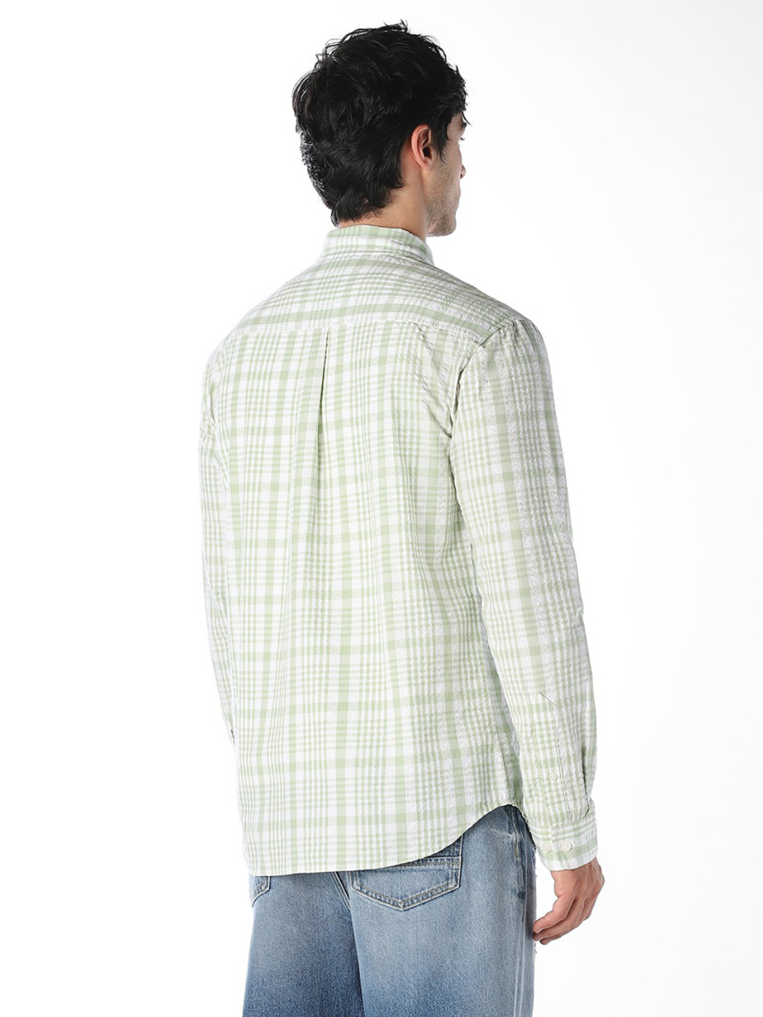Green Striped Cotton Shirt