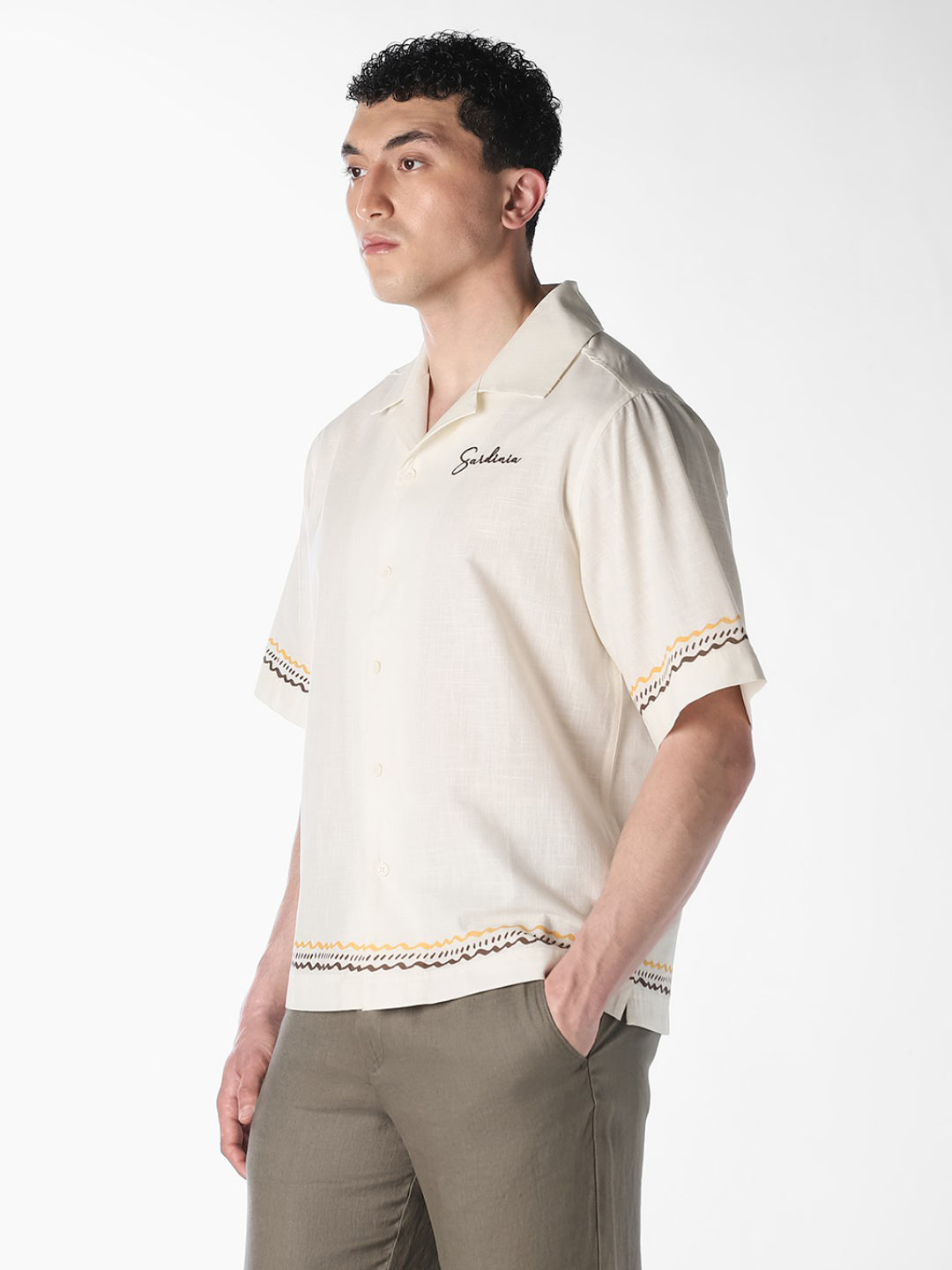 White Embroidered Oversized Shirt