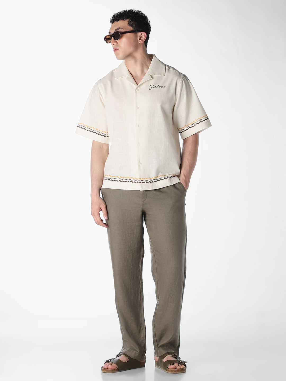 White Embroidered Oversized Shirt