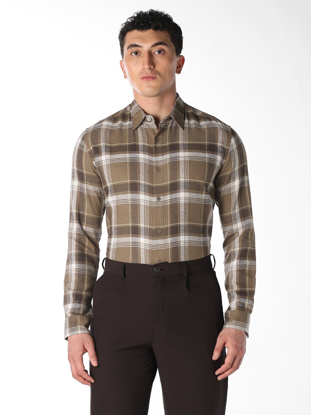 Green Check Cotton Shirt
