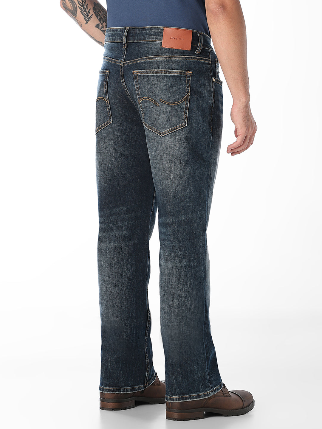 Mildly Distressed Cliff Bootcut Jeans