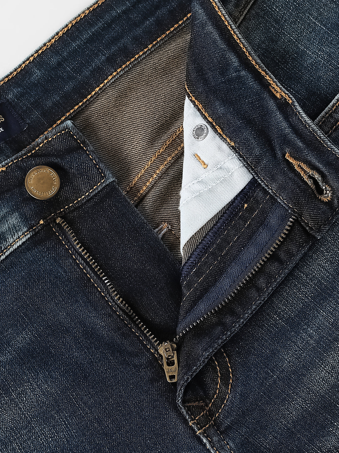 Dark Blue Cropped Brak Slim Fit Jeans