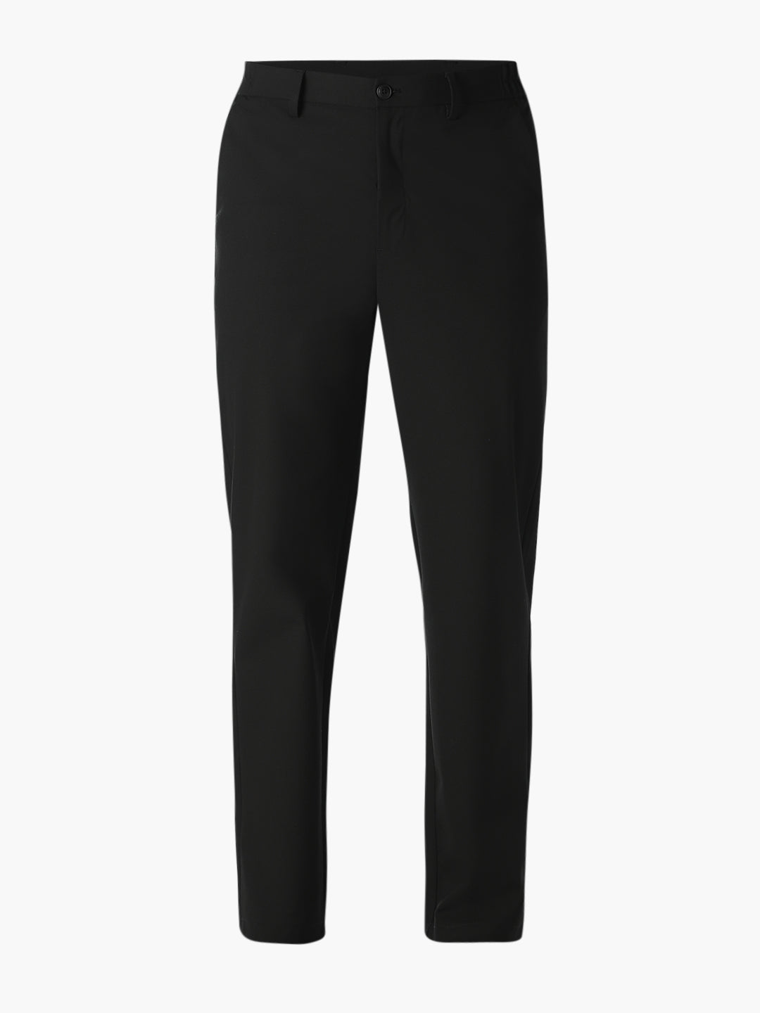 Black Cotton Blend Regular Fit Pants