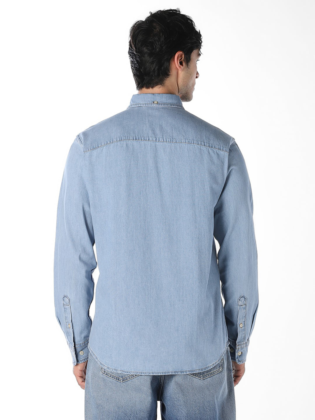 Contrast Stitch Denim Shirt