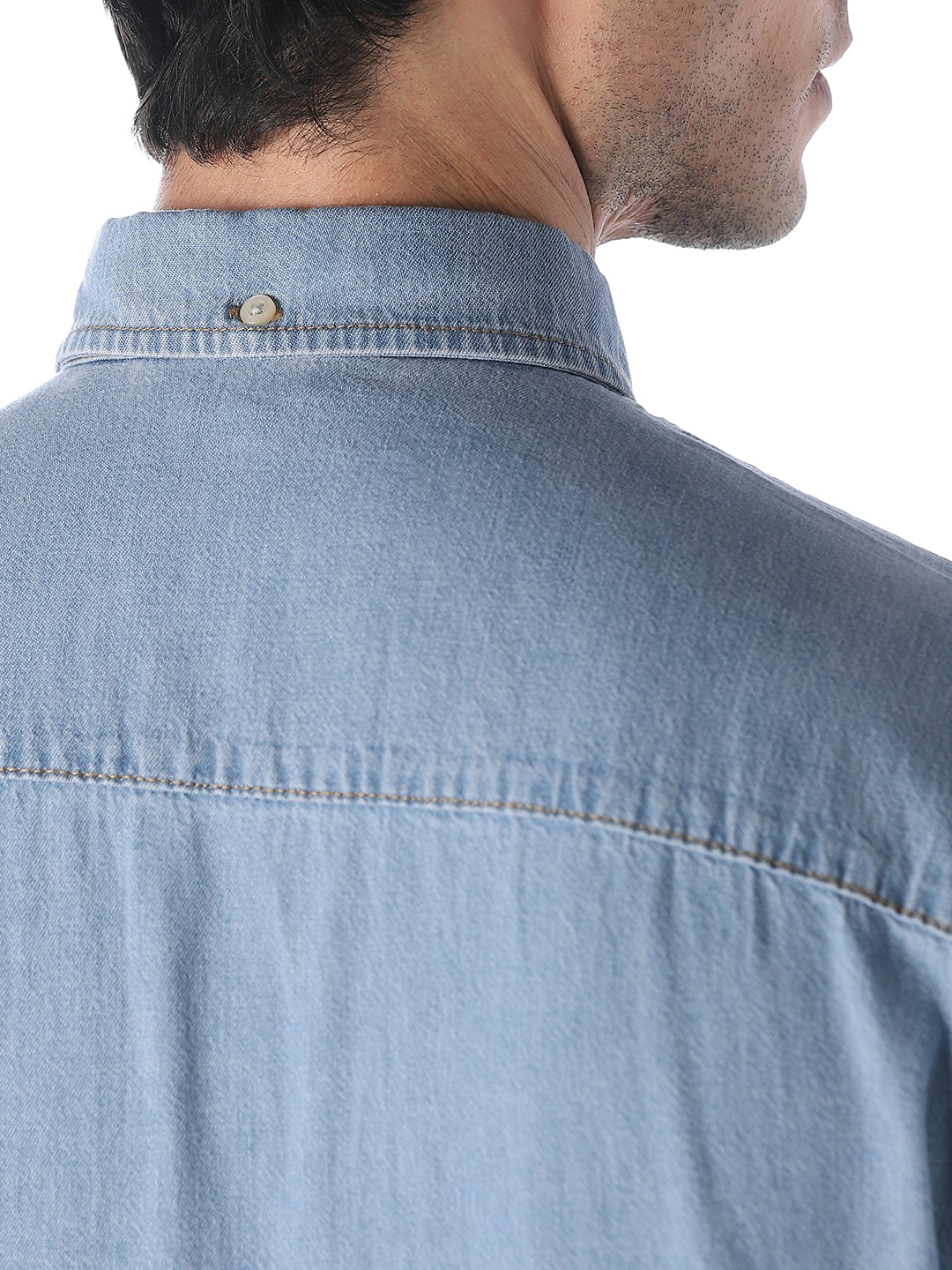 Contrast Stitch Denim Shirt