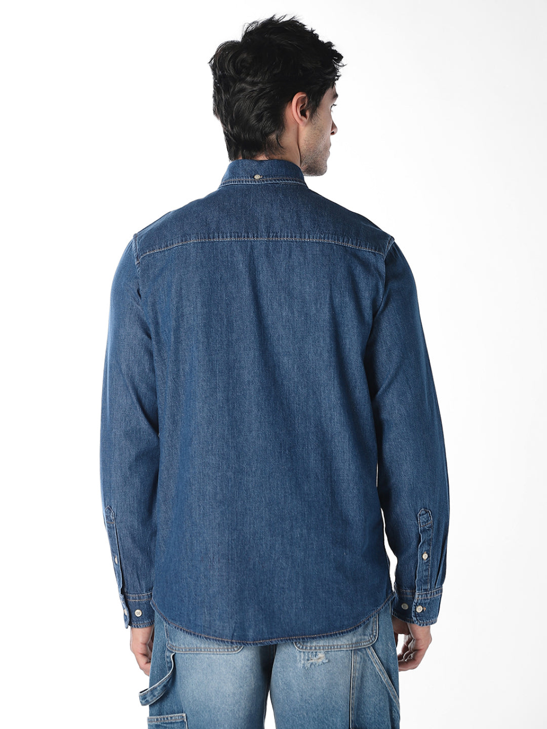 Contrast Stitch Denim Shirt