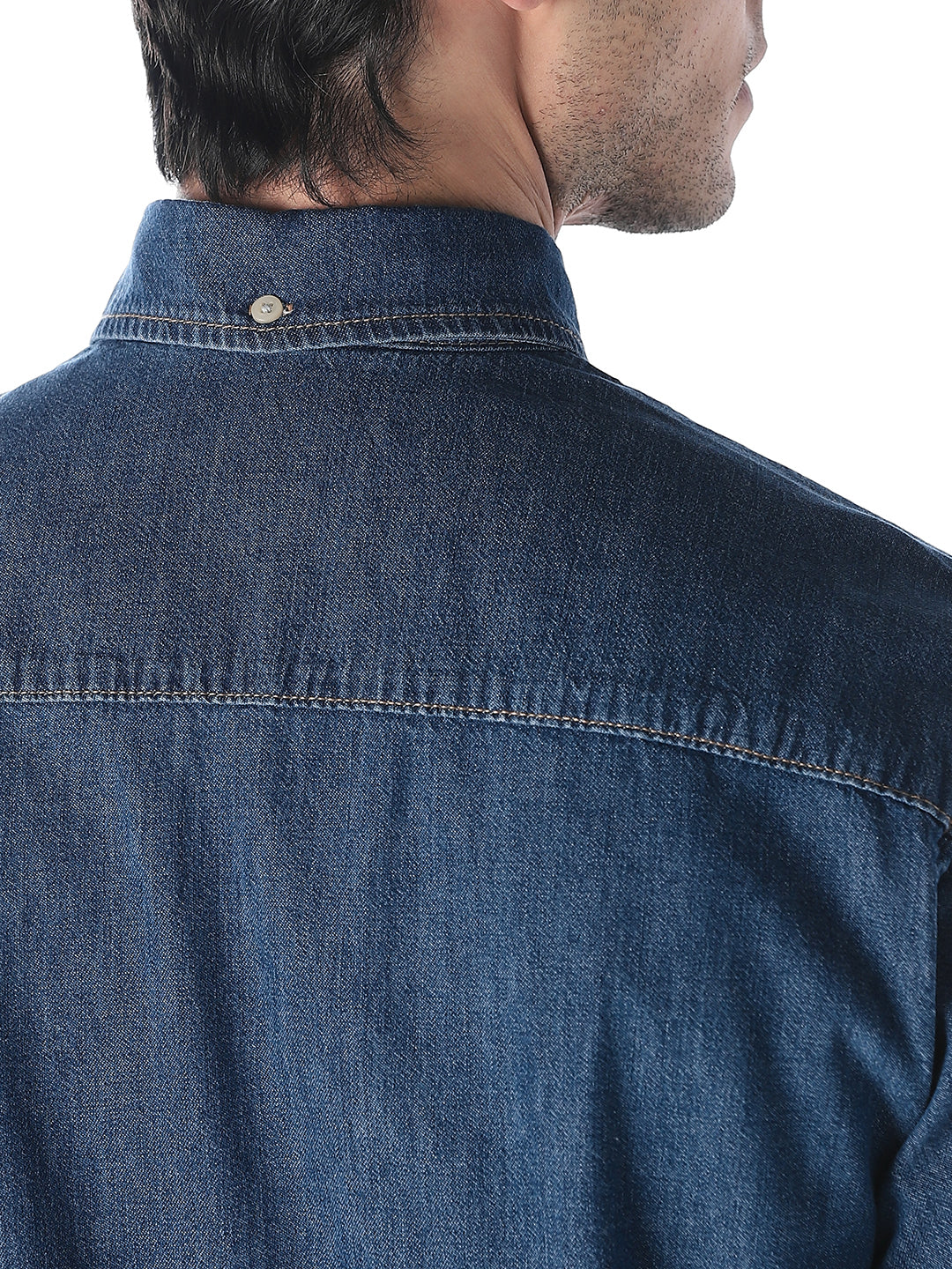 Contrast Stitch Denim Shirt