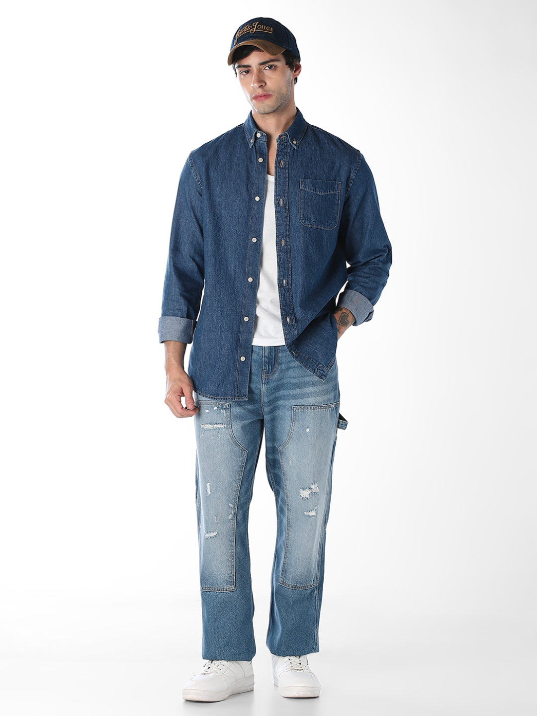 Contrast Stitch Denim Shirt
