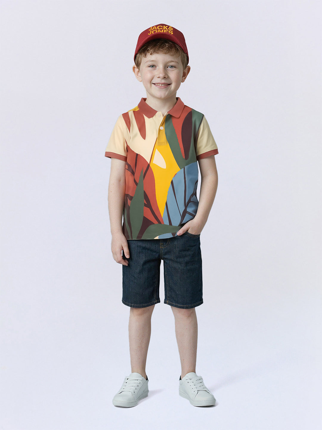Boys Printed Cotton Polo