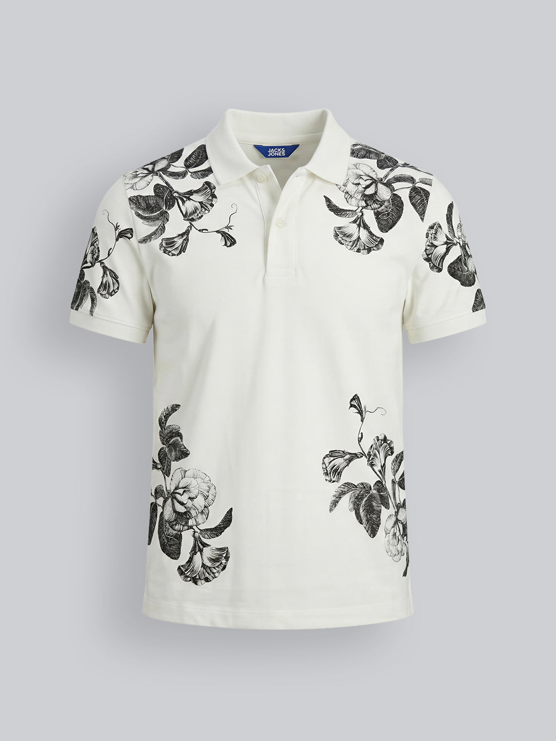 Boys Floral Print Cotton Polo