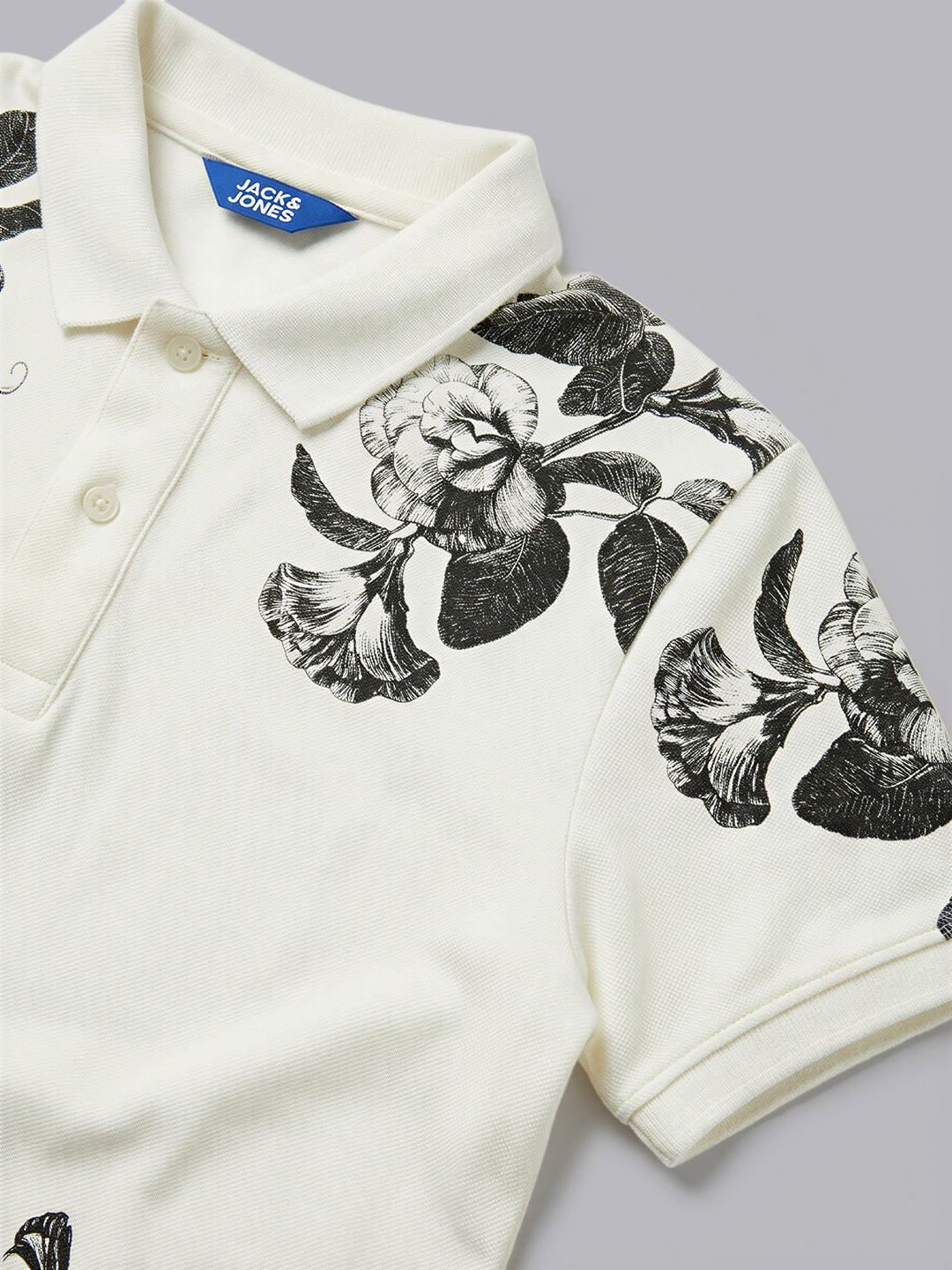Boys Floral Print Cotton Polo
