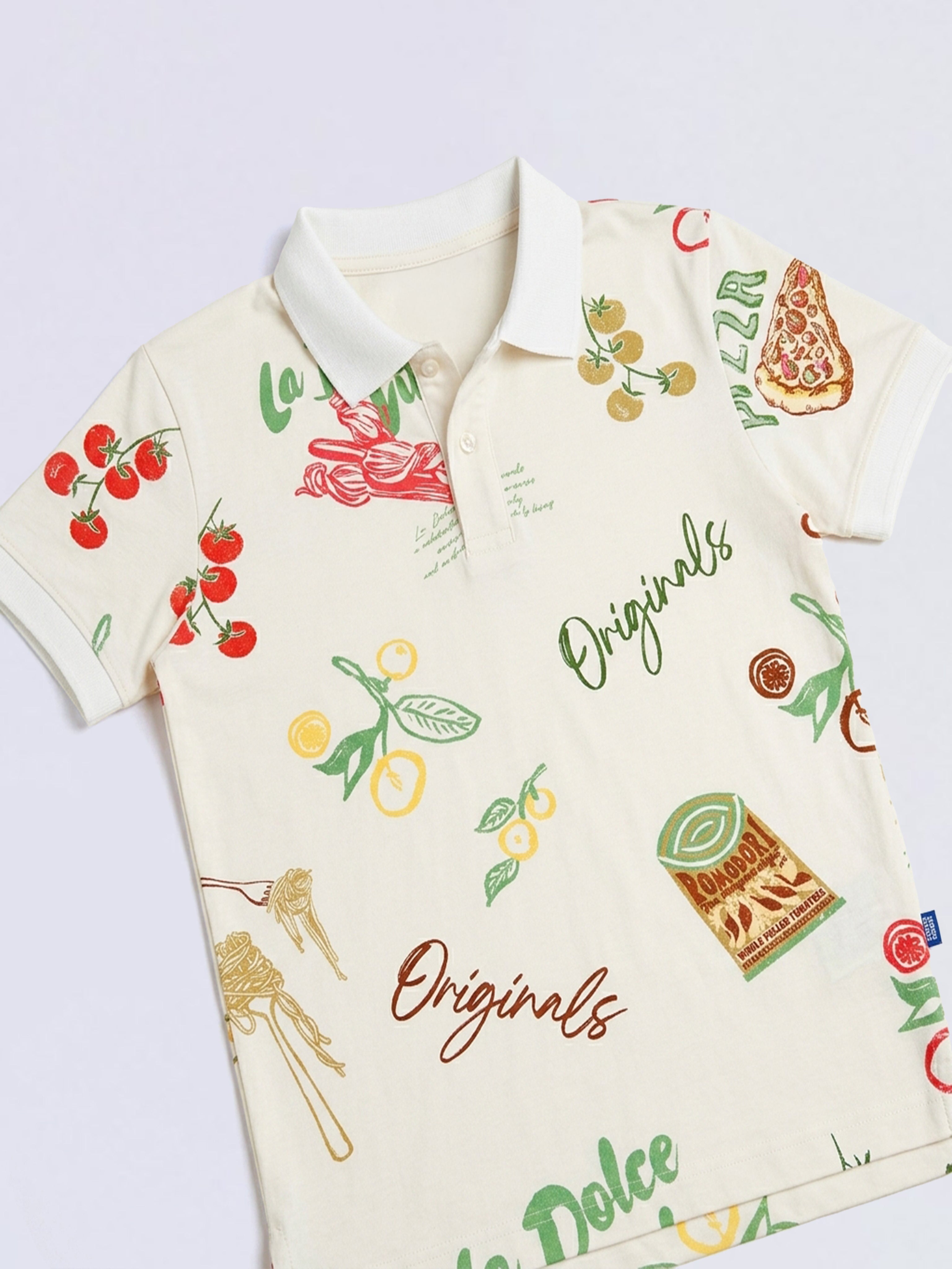 Boys Printed Cotton Polo