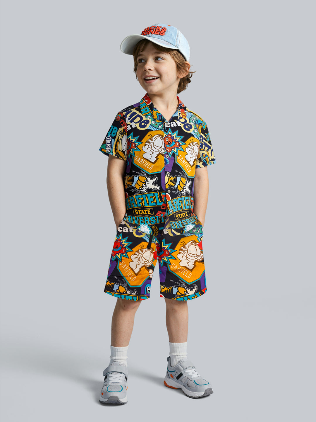 Boys Green Garfield Print Shirt