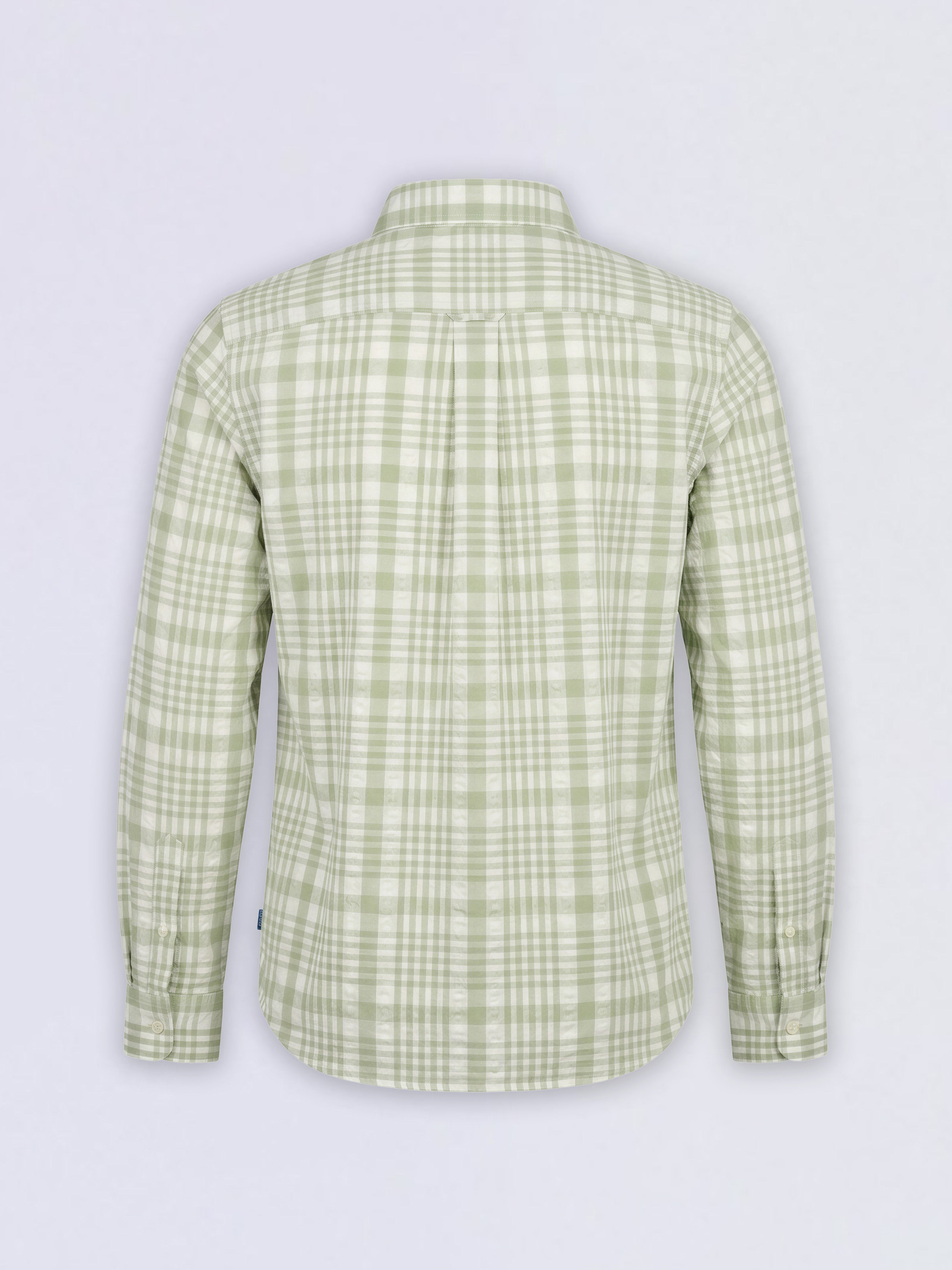 Boys Green Check Print Shirt