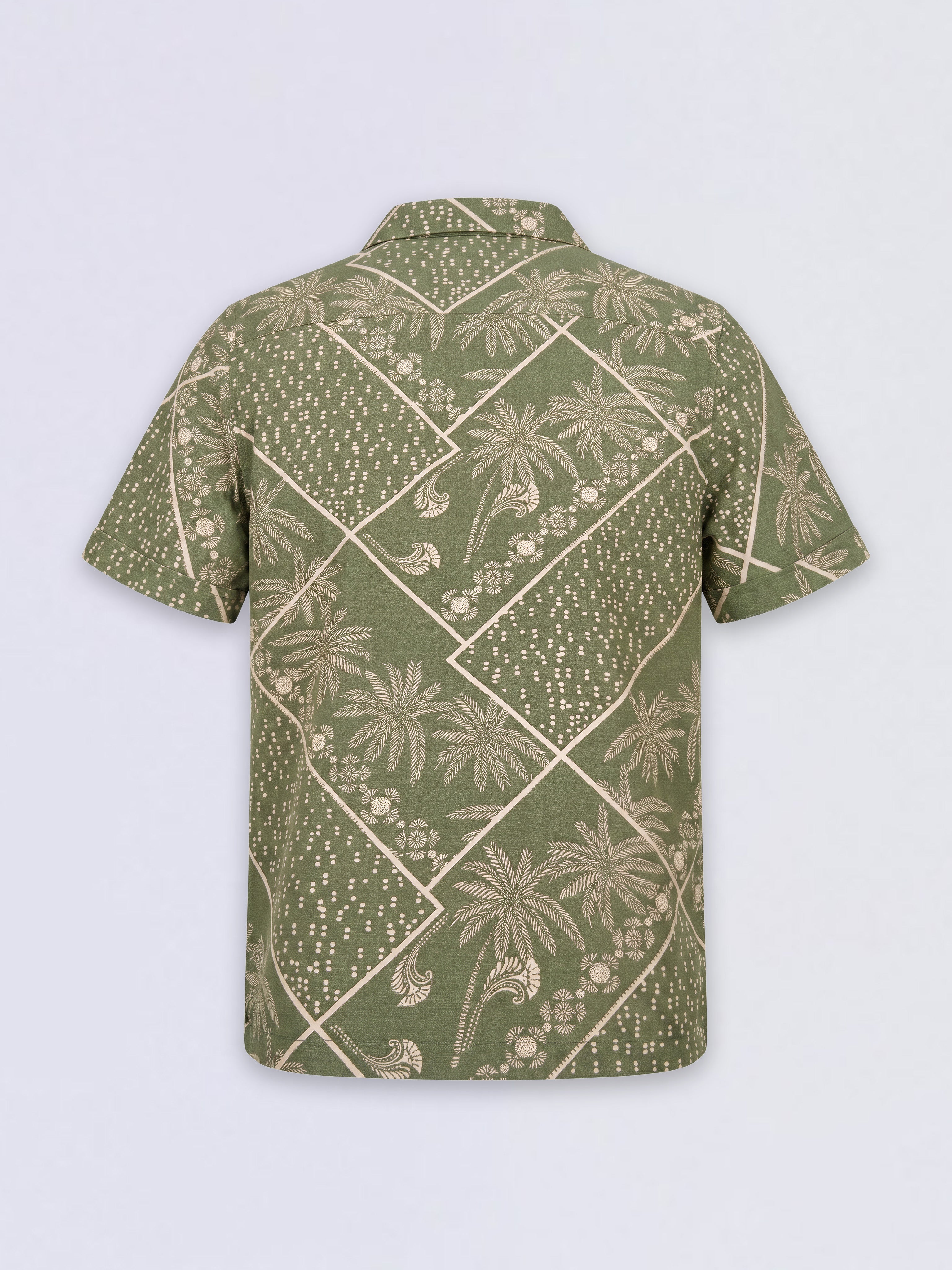 Boys Green Tropical Print Shirt