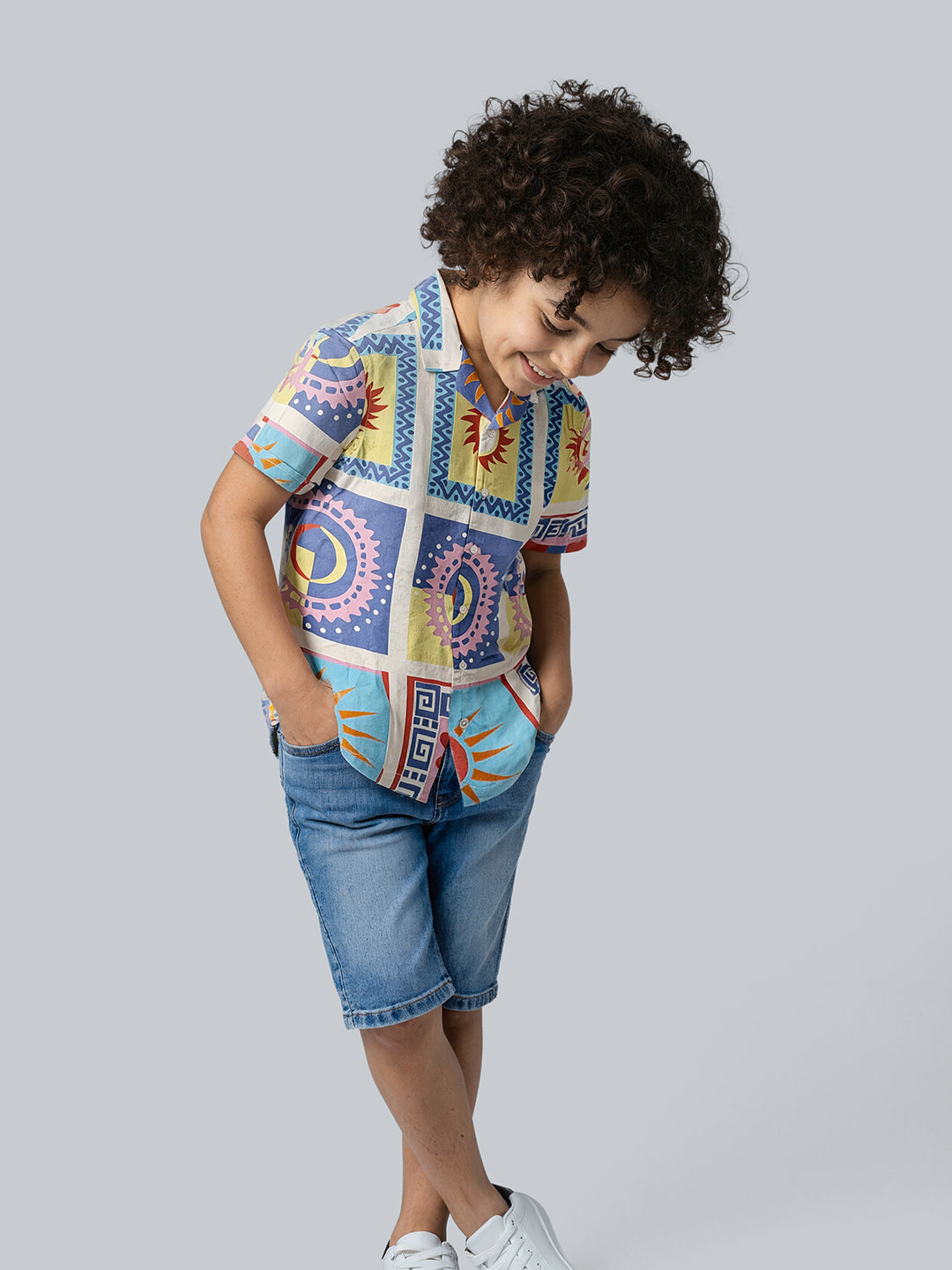 Boys Graphic Print Cotton Shirt