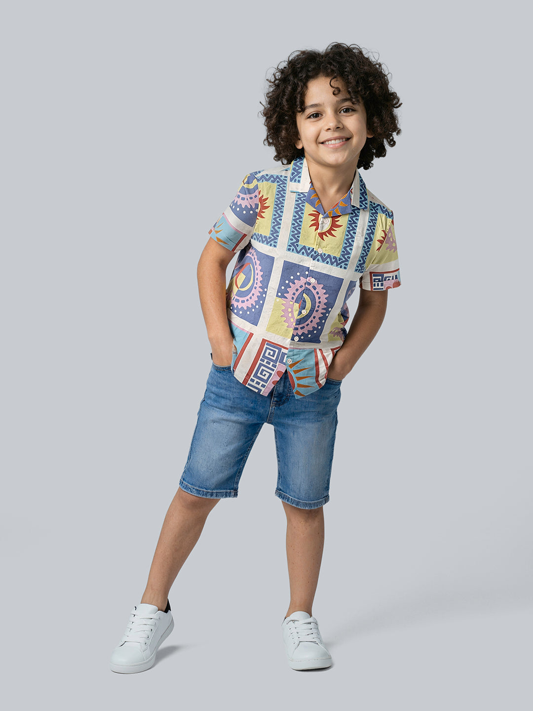 Boys Graphic Print Cotton Shirt